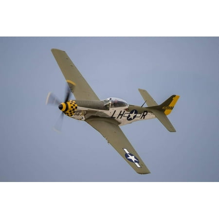 Fly P-51 Mustang - A P-51 Mustang Flies by at Waukegan, Illinois Print Wall Art By Stocktrek Images
