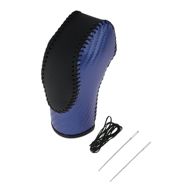 Cubierta de pomo de cambio antideslizante para automóvil, protector de mango de cambio para Ford Fusion 2013-2016, azul negro, cuero sintético