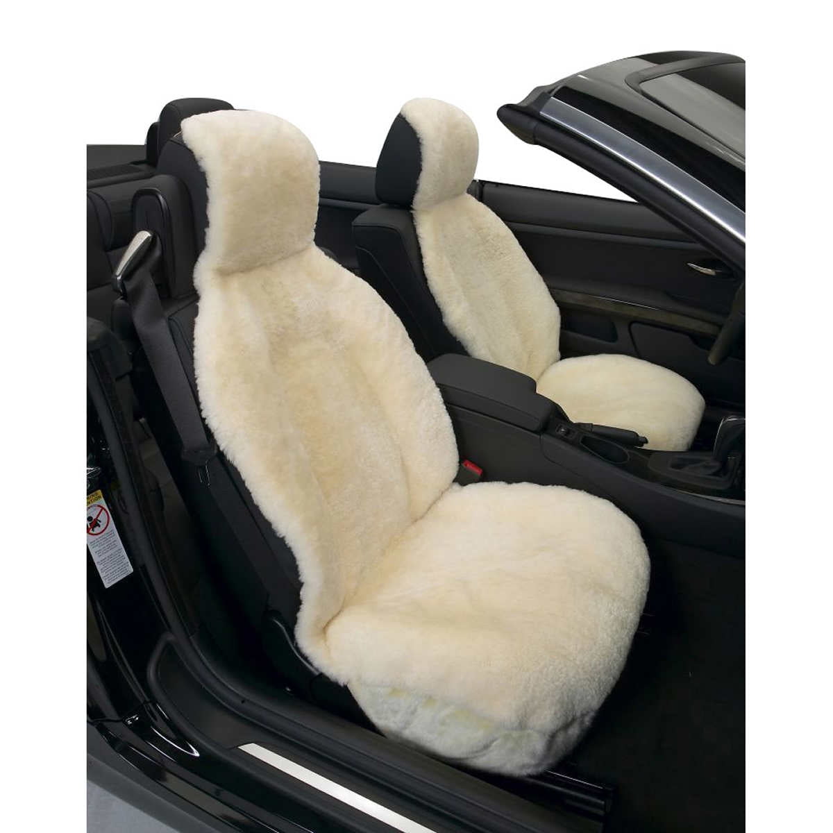 Sideless Sheepskin Seat Cover Cream