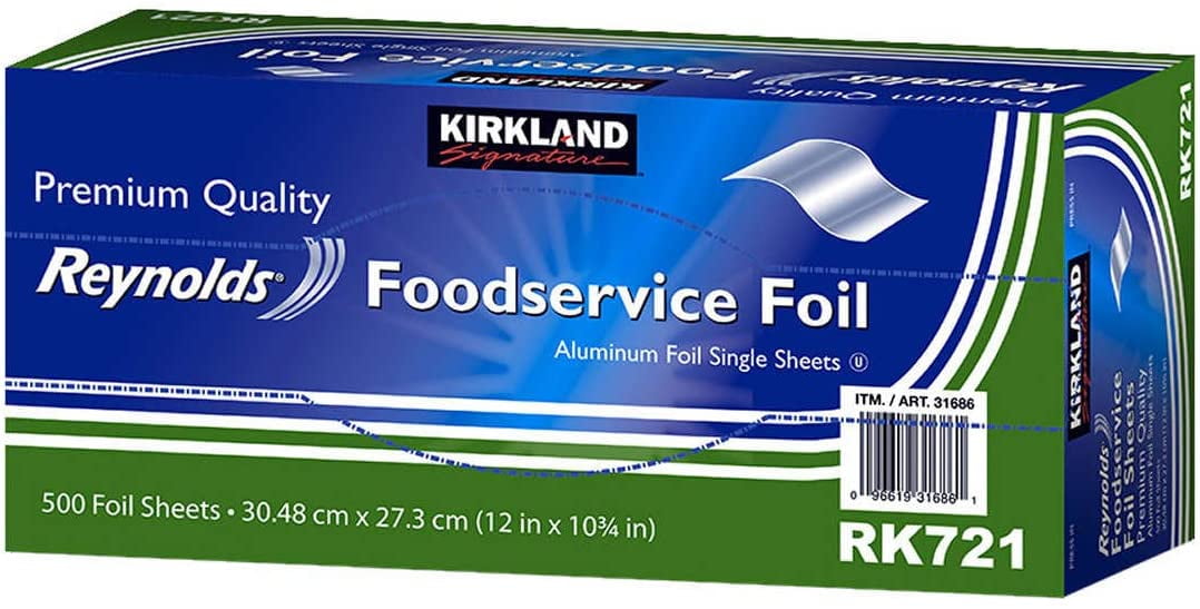 Kirkland Signature Foodservice Foil Sheet, 500ct, Aluminum