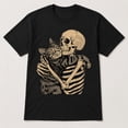 thumbnail image 3 of Veylor Haus Skeleton Hugging Cat Graphic, Unisex Classic Fit Cotton Tee, 3 of 9