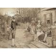 thumbnail image 3 of Howard Pyle 24x18 Black Modern Framed Museum Art Print Titled - Sunday in Old Catskill (1879), 3 of 5