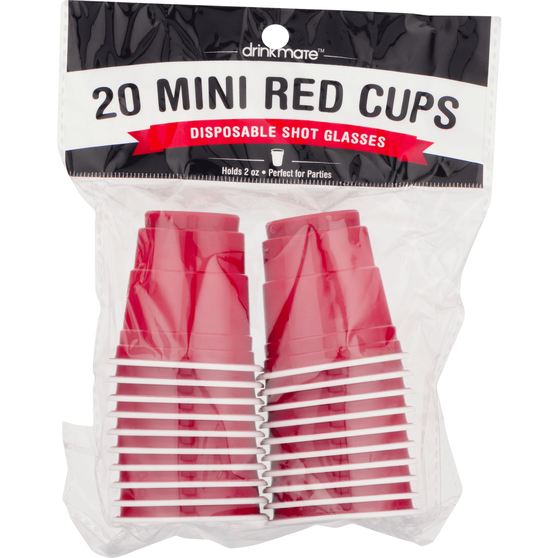 DrinkMate Disposable Shot Glasses Red
