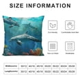 thumbnail image 5 of Creowell Throw Pillow Cover Beautiful Underwater Dolphins Coral Fish Home Decor Pillowcase for Sofa  White, 5 of 5