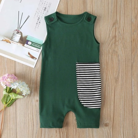 

Simplmasygenix Baby Jumpsuit Light Summer Girl Clothes ToddlerGirl Boy Strip Cloth Striped Sleeveless Jumpsuit Romper