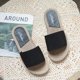 thumbnail image 4 of Verano damas imitación paja zapatillas moda plana playa chanclas zapatos Wmkox8yii hj789, 4 of 8