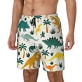 thumbnail image 2 of Haiem Dinosaurs And Tropical Leaves Men'S Quick-Dry Swim Trunks: Comfortable Beach Shorts With Mesh Lining And Pockets - Ideal For Swimming And Sunbathing Large, 2 of 9