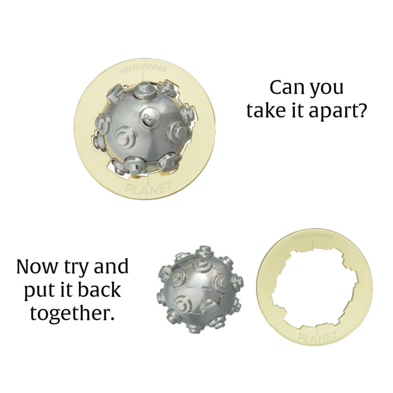 BePuzzled, Planet Hanayama Metal Brainteaser Puzzle Level 4 Ages