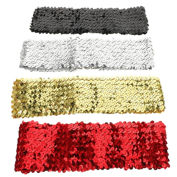 OFFIGAM Women Elegant Stretch Belts 4pcs Bling Waist Chain for Weddings and Parties