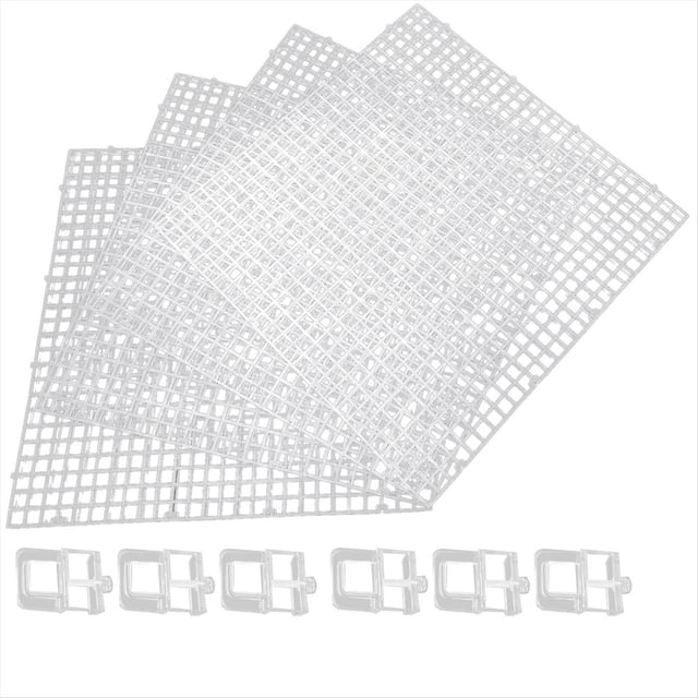 4 Tapa de Acuario, Cubierta Superior para Pecera, Terrario, Panel Rejilla Plástico, Huevos, 6 Clips Tablero Acuario