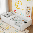 thumbnail image 3 of Euroco Upholstered Twin Size Platform Bed,Floor Daybed with USB Charging Station for Kids and Toddler, 3 of 10