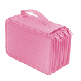 thumbnail image 1 of Lápiz de color, estuche para lápices con ranuras, estuche para bolígrafos de 4 capas y 4 cremalleras, estuche grande para arte, caja de almacenamiento multicapa, color rosa, 1 of 5