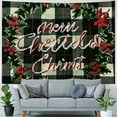 thumbnail image 4 of Orinice Holly Wreath Merry Lettering Folk Art Tapestry Wall Hanging Unique Style Graphic Tapestries Home Wall Decor for Living Room Bedroom Apartment Farmhouse Dorm 40x30inch, 4 of 6