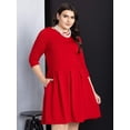 thumbnail image 7 of Plus Size Boat Neck Fit N Flare Pocket Dress, 7 of 7