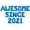 Blue, variant on Letter & Number Balloons - AWESOME SINCE 2021 16" Inch Alphabet Letters Foil Mylar Balloon Birthday Party Banner (Black)