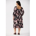 thumbnail image 3 of CASSIE LIZ Plus Size Dresses Womens 4X Long Sleeve Boho Square Neck Bubble Sleeve Pink Flowing Maxi Dresses Holiday Wedding Date Guest 4XL 24W 26W, 3 of 7