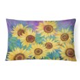 thumbnail image 1 of Carolines Treasures IBD0247PW1216 Coussin Décoratif Tournesols & Tissu Violet, 1 of 3