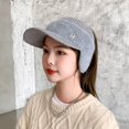thumbnail image 4 of ievspot Women Winter Knitted Hat with Long Brim Thick Ear Protection Keep Warm Elastic Outdoor Cap Outdoor Peaked, 4 of 8