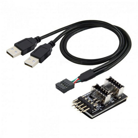 CY Dual USB 3.1 Front Panel Socket Key-A Type-E to USB 2.0 Type-A 9Pin 10Pin Mainboard Header Male Cable Extension Adapter