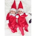 thumbnail image 2 of Aunavey Newborn Baby's Xmas Romper Hat Chrismas Santa Claus Onesies Jumpsuit, 2 of 6