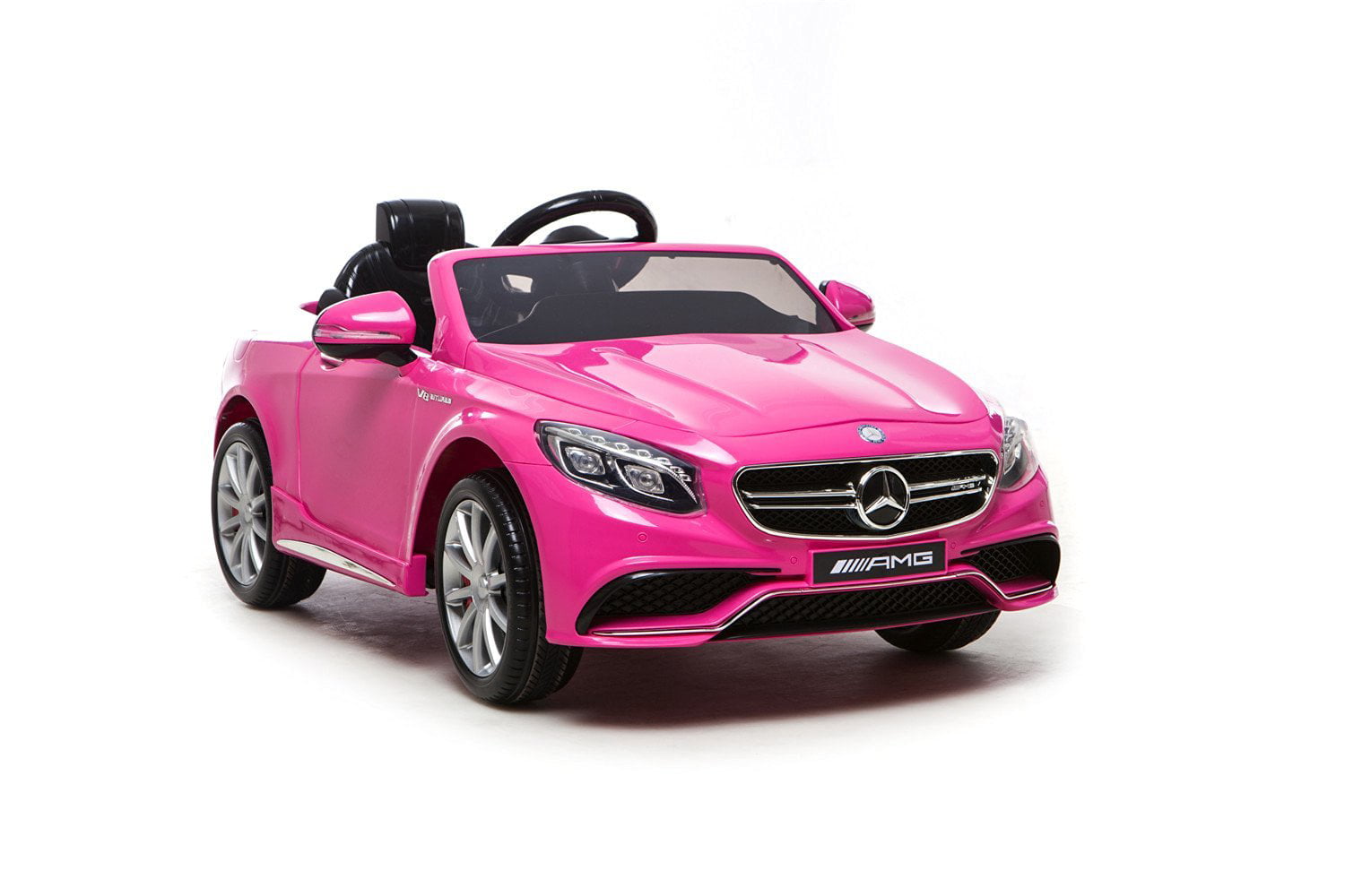 Little Riders Licensed Mercedes C63S kids Ride on Car toy Electric Remote Pink 