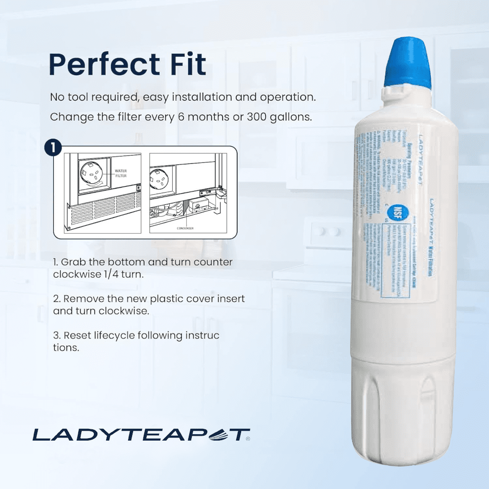 Replacement 4204490 Water Filter and 7007067 Air Purification Cartridge Combo Pack, Compatible with Sub-Zero 4204490, 4290510 Water Filter, 7042798/7007067 Air Filter (1+1 Count)