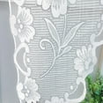 thumbnail image 6 of Valances for Windows Swag Curtains 71x39inch Lace Curtain Short Floral Linen Semi Sheer Valance for Kitchen Half Window Bathroom Living Room Decoration Rod Pocket 1 Panel, Beige, 6 of 7