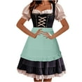thumbnail image 4 of Lenago Womens Apron Dresses For Women Oktoberfest Costumes Multiple Color Schemes Square Collar Short Sleeves Dirndl Dresses German Dresses Festival Bavarian Costume Beer Carnival Women Party Dresses, 4 of 9