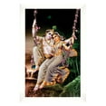 thumbnail image 1 of IBA Indianbeautifulart Radha Krishna On Swing Picture Frame Religious Poster White Wall Frame Deity Photo Frame Wall Decor&nbsp;For Home/ Office/ Temple-10 x 12 Inches, 1 of 7