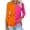Orange, variant on gbyLJF V-neck Lapel T-shirt for Women Two-color Patchwork 3/4 Length Sleeve Tops Women's Casual Fashion Outfits