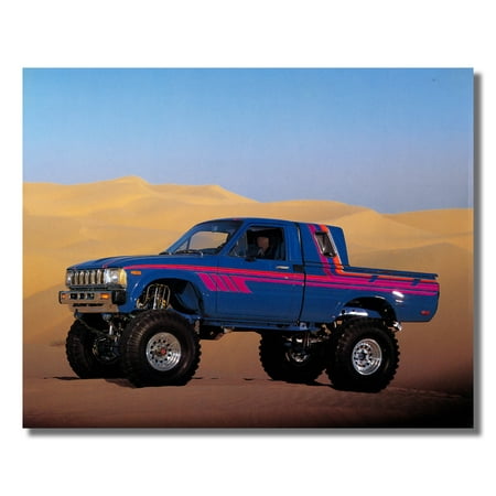 Blue Toyota 4x4 Pickup Truck in Desert Photo Wall Picture 8x10 Art (10 Best 4x4 Pickup Trucks)