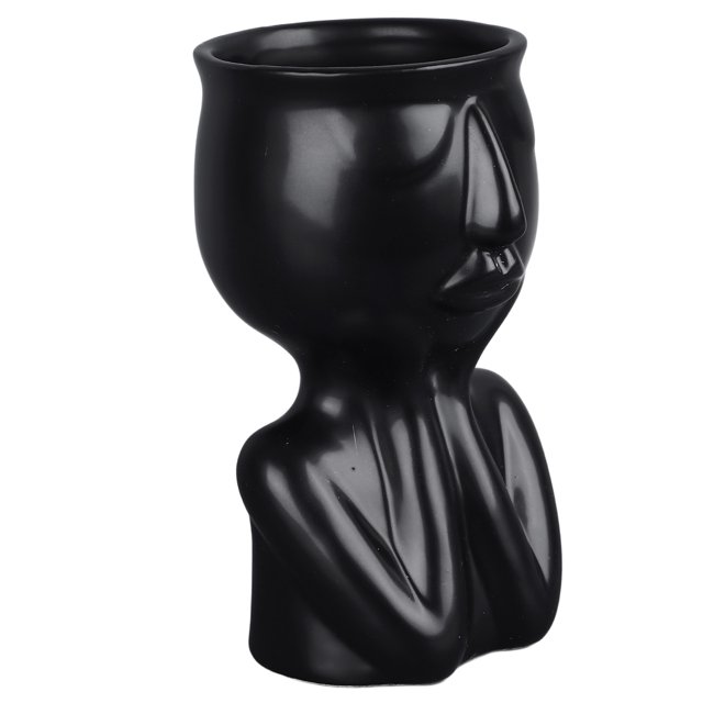 Scandinavian Style Ceramic Face Planter Pot, Modern Decor for Succulent Cactus