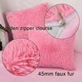 thumbnail image 3 of MorroMorn Shaggy Throw Pillow Covers, Luxury Long Faux Fur Pillows Shams, Square Pillow Cases Set, Pack of 2 Pillowcase Decorative Cushion Cover for Bed Couch Soft Zipper Closure Room Decor (Pink), 3 of 6