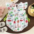 thumbnail image 4 of mgoYE Baby Girl Outfit Cute Animal Embroidery Onesie Bowknot Decorated Infant Short Sleeve Bubble Romper Cute Clothes(Light Pink,3-6 Months), 4 of 9