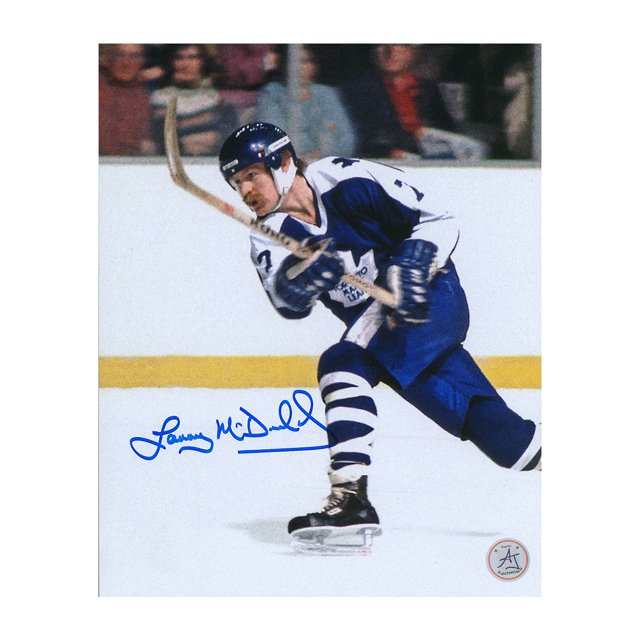 Lanny McDonald Autographié Toronto Maple Leafs Slapshot 8x10 Photo