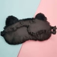 thumbnail image 4 of XASZHN Light Blocking Sleep Eye Mask Short Plush Cartoon Design Soft Skin Friendly Black_007 One Size, 4 of 6