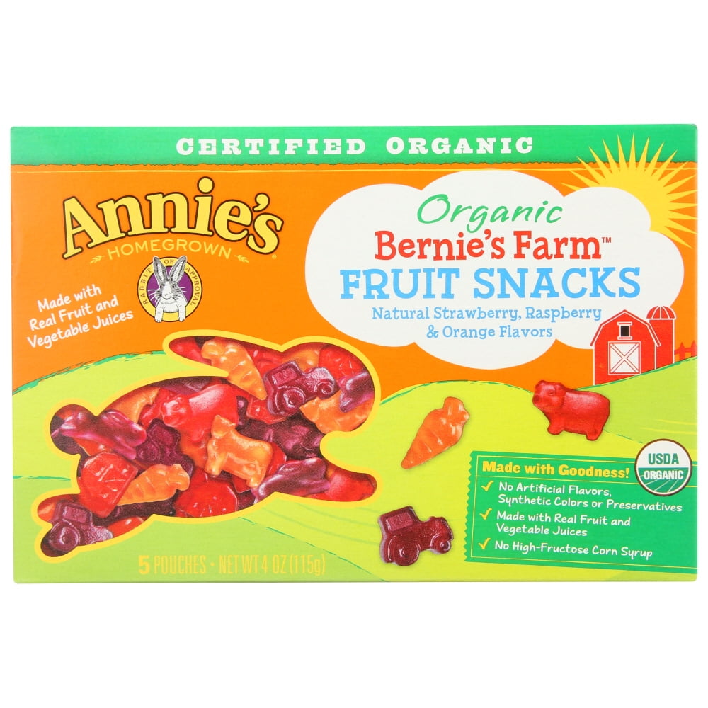Annie'S Homegrown Fruit Snack Multipack Bernie'S Farm Fruit, 4 Oz
