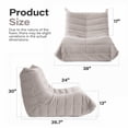 thumbnail image 6 of LAUSAINT HOME Bean Bag Chair with High Back, Giant Lazy Floor Sofa with Fireside Faux Fur and Memory Foam, Light Gray, 6 of 8