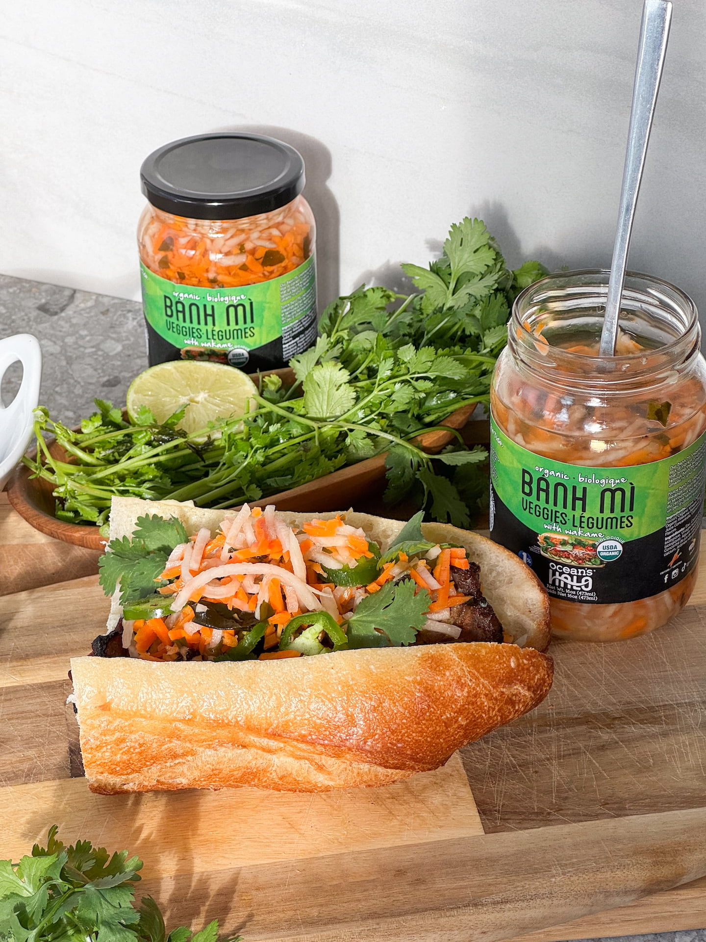 Ocean's Halo Organic Banh Mi Veggies, Crunchy Pickled Shredded Mixed Vegetables, Vegan, 16 oz.