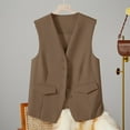 thumbnail image 5 of Lovskoo Women's Solid Color Waistcoat Suit Fabrics Pockets Sleeveless Vest V Neck Button Down Fashion Dressy Blazer Jacket Khaki, 5 of 7