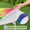 thumbnail image 5 of Colorful Striped Pattern Round Fitted Tablecloth with Elastic Edge,Dining Table Cover Waterproof,Outdoor Round Tablecloth for Camping,Dining,Indoor and Outdoor, 5 of 7