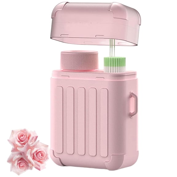 Ear Piercing Cleaning Kit,Ear Piercing Cleaner Kit,Disposable Ear Piercing Cleaner Floss,With 240PCS Ear Piercing Hole Cleaner Floss & 20ml Cleaning Solution for Women Men(Rose)