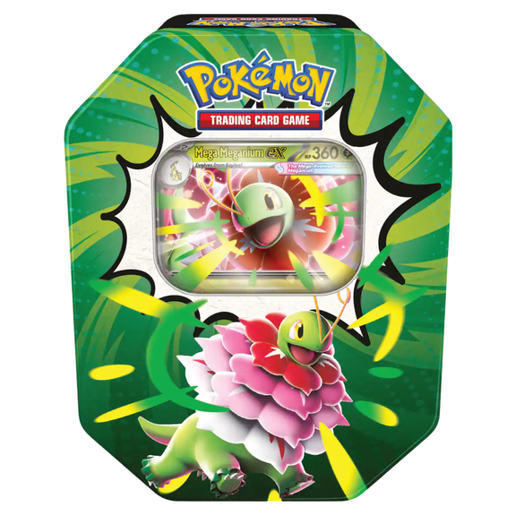 Pokemon Trading Card Game Mega Evolution Ascended Heroes Tin, Mega Meganium ex, 4 Booster Packs