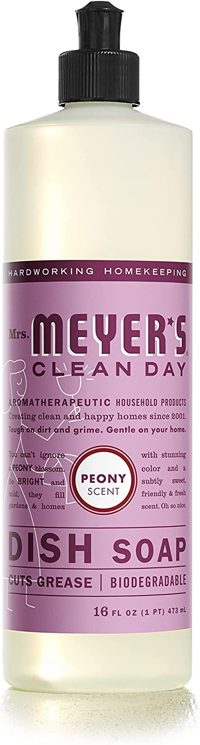 Mrs. Meyer's Spring Dish Soap 3 Scent Variety, 1 Lilac, 1 Mint, 1 Peony, 1 CT