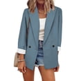 thumbnail image 2 of Chaqueta de manga larga para mujer, informal, sólida, con parte delantera abierta Fridja hkj3178, 2 of 6