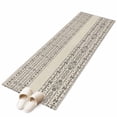 thumbnail image 2 of Bohemian Ethnic Washable Runner Rugs 2'x6', Brown Black Lines Linen Texture Low Pile Throw Entryway Rug Non-Slip Sturdy Edge Binding Carpet for Indoor Bedside Entrance Bedside, 2 of 9