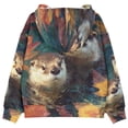 thumbnail image 2 of DIXRUYEE Youth Hoodie Pullover Sweatshirt Impressionist Otter Reverie Printed, 2 of 9