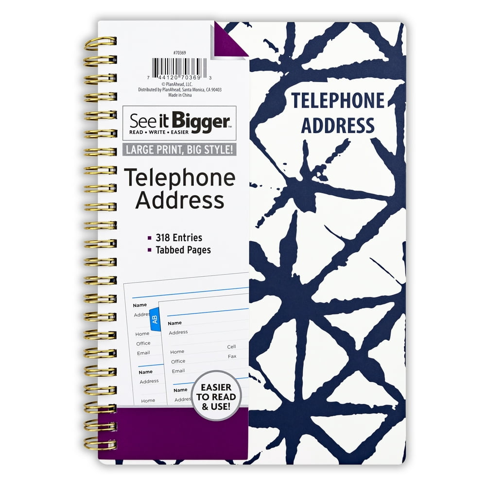 See It Bigger, Telephone & Address Book with Password Pages, 5.5" x 8"