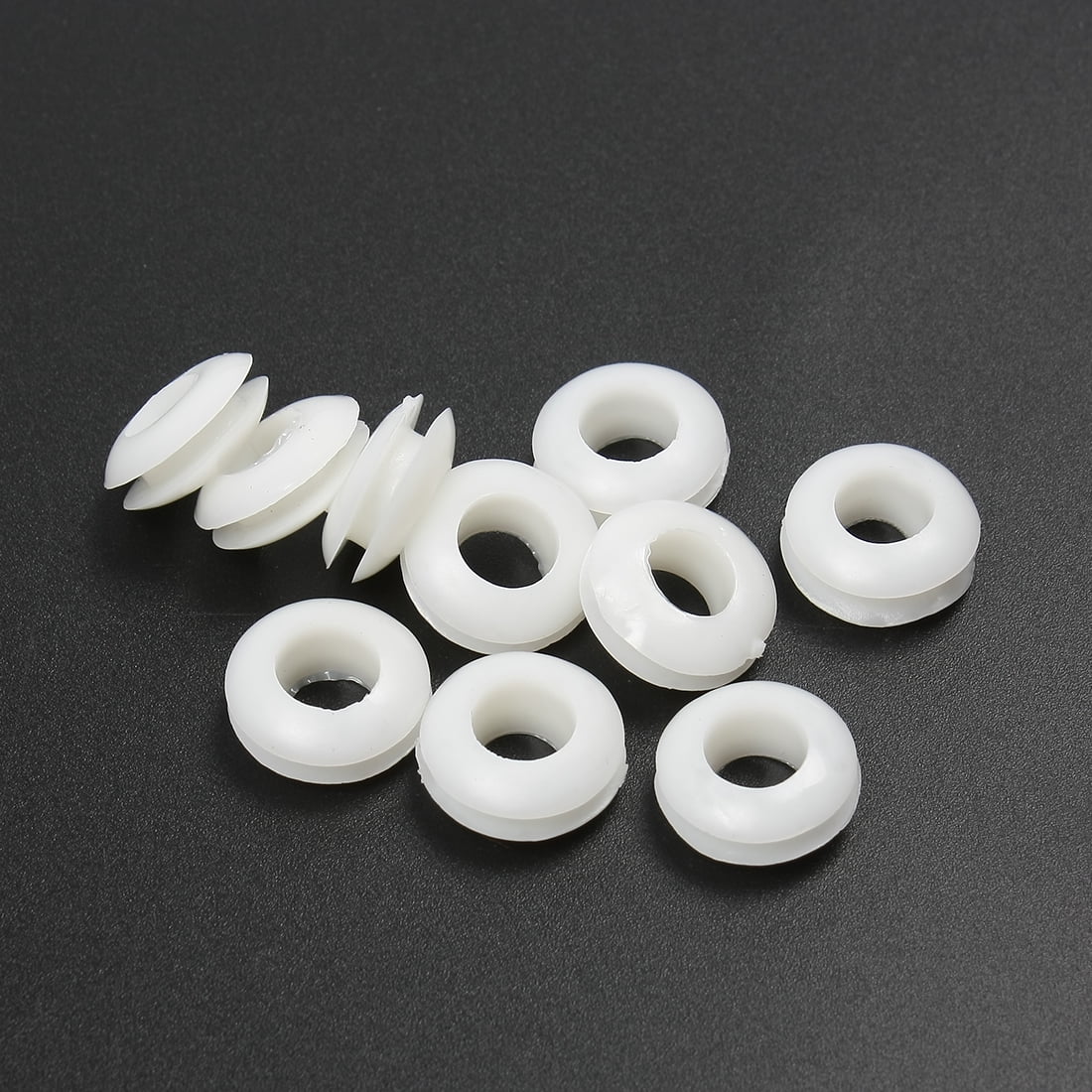 10 Pcs 8mm Inside Diameter Wearing Resistant Rubber Grommets White