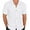 White, variant on QDG Mens Casual Button Down Shirts Short Sleeve Summer Beach Shirts Crochet Guayabera Shirts Hollow Out Tops Light Green L
